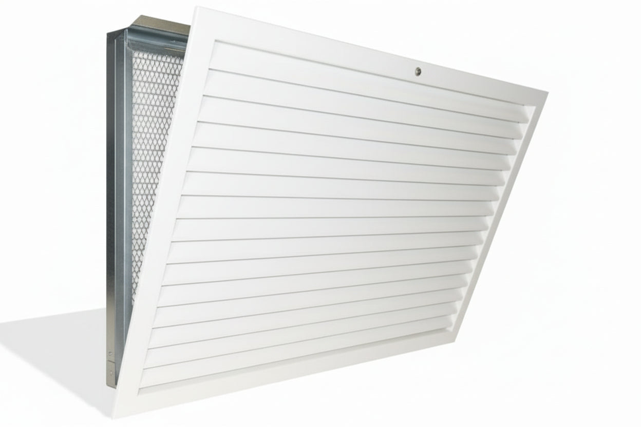 Griglia di Ripresa Aria 800x300 con Filtro | Pannello Forellinato Bianco RAL 9016