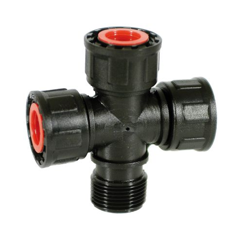 CROCE PP FILETTATA M/F/F/F C/O-RING 1"