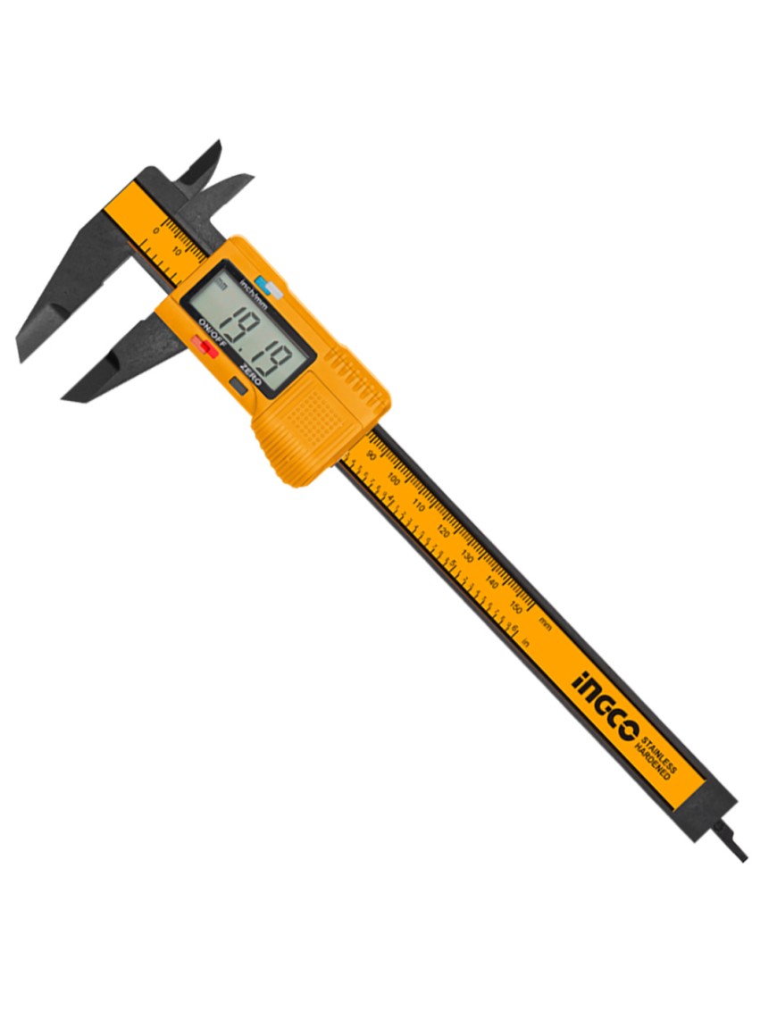 INGCO Calibro digitale 150 mm in plastica con display Lcd Misuratore di precisione HDCP16150