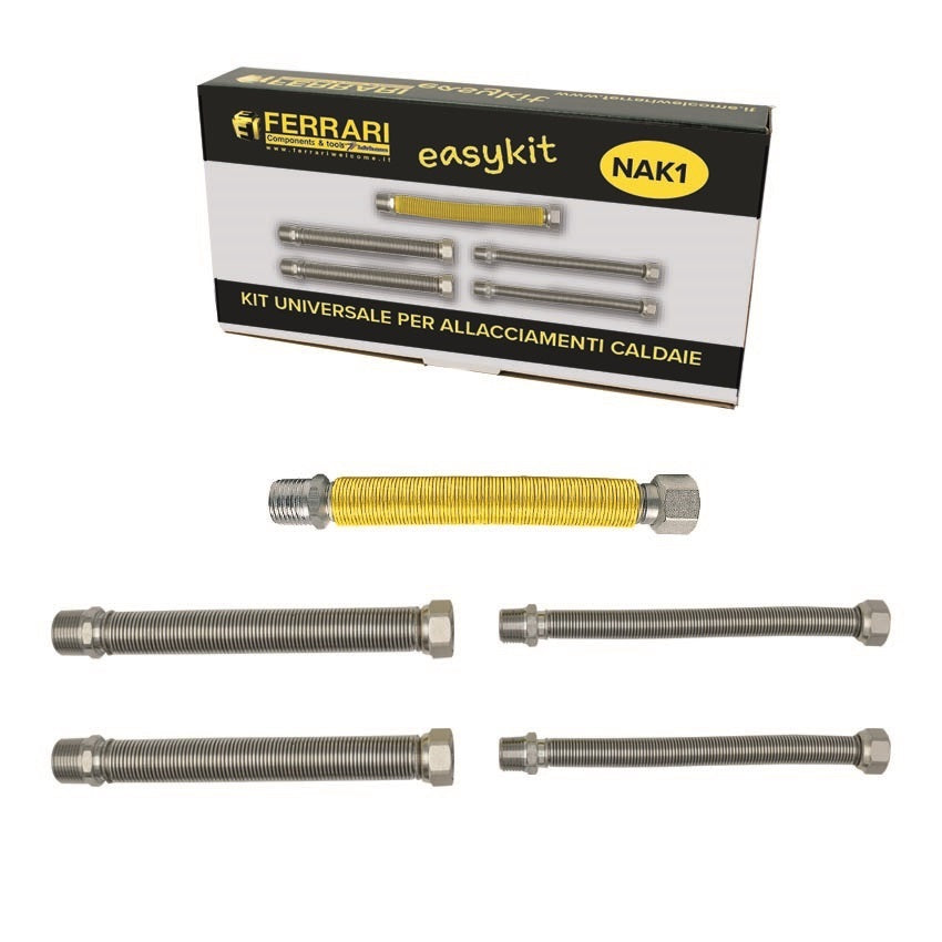 EASY KIT FLEX STAINLESS STEEL JOINTS 200/400 CONNECTION FOR BOILERS 1/2 gas 3/4-1/2 Water