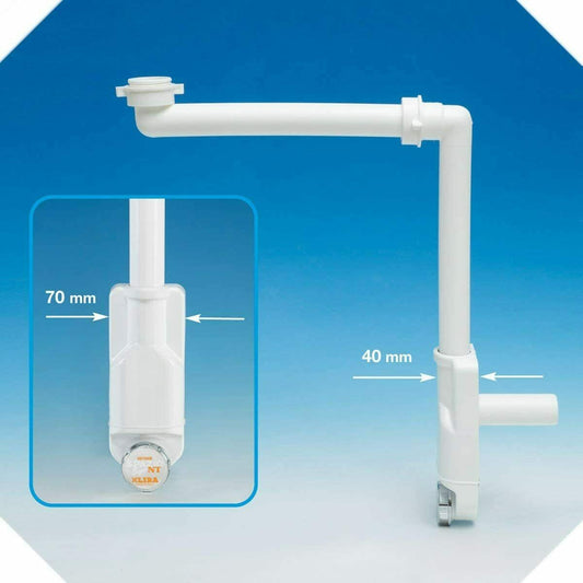 LIRA SPACE-SAVING INSPECTABLE SIPHON WASHBASIN A.8274.01 WHITE 1" /1"1/4-40/32