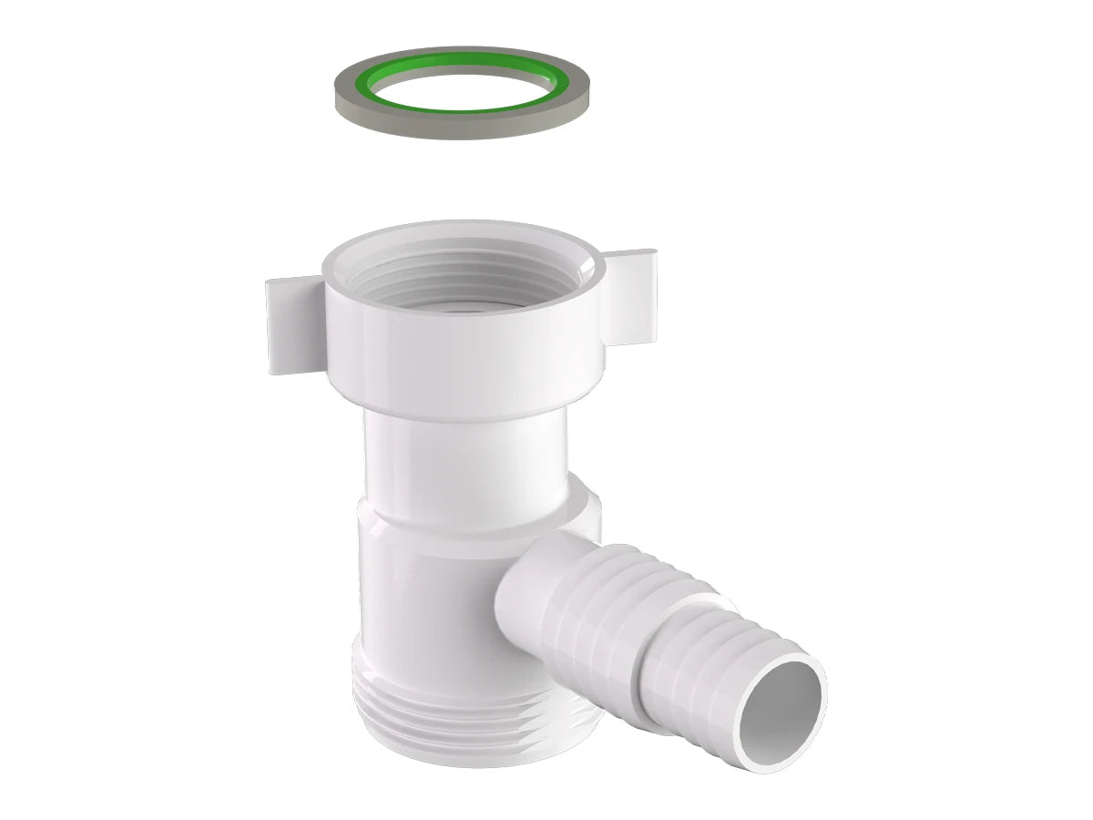 BONOMINI ATTACCO LAVATRICE SOTTOPILETTA F 1"1/2 x M 1"1/2 CON DEFLETTORE ANTIRIFLUSSO