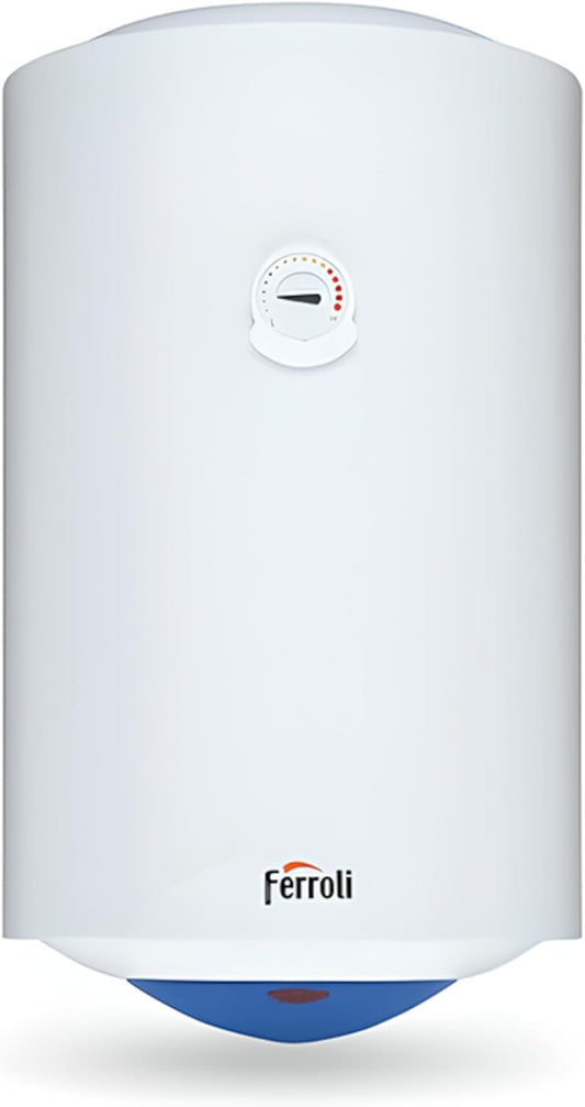 Ferroli Scaldacqua Elettrico Calypso 100VE 100 Litri Verticale, Boiler A Accumulo Con Serbatoio Smaltato, Anodo Di Magnesio E Isolamento In Poliuretano