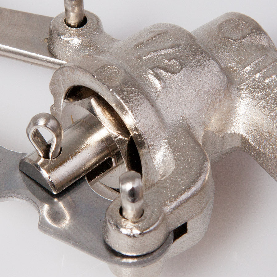 Galleggiante 5 coppiglie in ottone 3/8" con sfera Ø90 e asta piatta