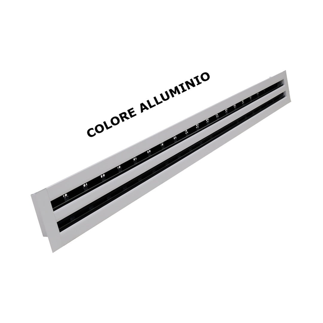 DIFFUSORE LINEARE 2 FERITOIE 100 CM CON DEFLETTORI LONGITUDINALI SERIE ALLUMINIO