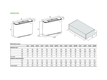 Ventilconvettore/Fancoil AERMEC OMNIA UL C 27 bianco CON TERMOSTATO ELETTRONICO