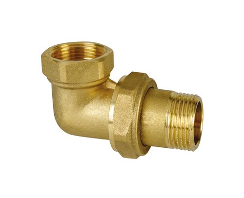 BOCCHETTONE CURVO IN OTTONE GIALLO MASCHIO-FEMMINA 1/2"