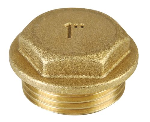 TAPPO IN OTTONE GIALLO MASCHIO PER COLLETTORE 1"