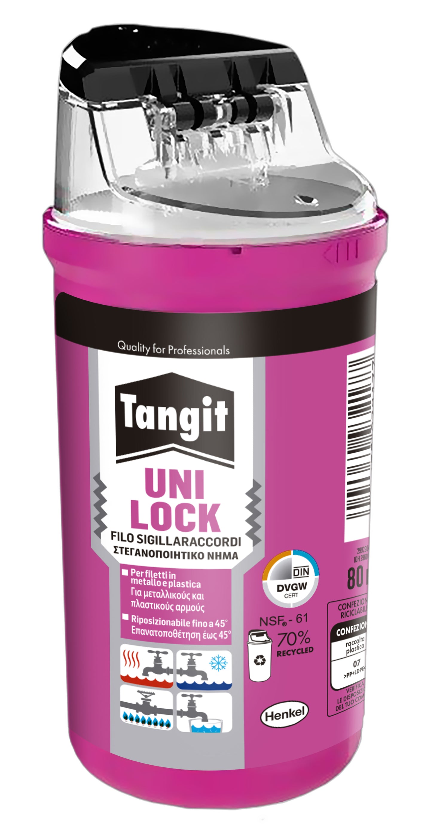 TANGIT UNI-LOCK A FILO C/CAP TRASP mt 80