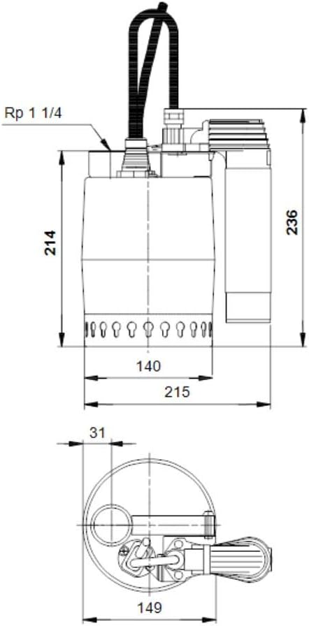Grundfos UNILIFT KP 150 AV 1 – Pompa Sommersa Svuotamento Inox IP68 con Galleggiante