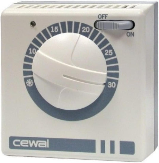 CEWAL - TERMOSTATO AMBIENTE CEWAL RQ 30 DA PARETE a rotella con interruttore - 91934930