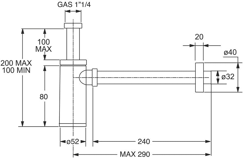 Bonomini 0595EC25K7 Sifone, Cromato