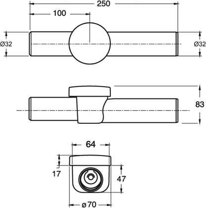 VALVOLA ANTIRIFLUSSO PER SIFONE ORIZZONTALE CROMO MASCHIO ø32 X 25Cm