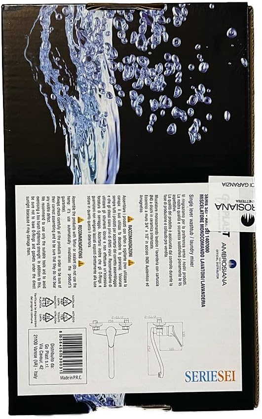 Ambrosiana SEI14040000 Rubinetto Miscelatore Doccia Esterno, Cromo
