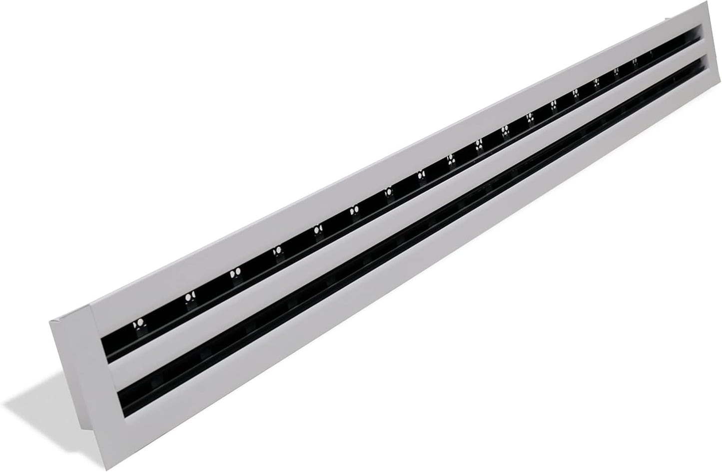 DIFFUSORE LINEARE 2 FERITOIE 80 CM CON DEFLETTORI LONGITUDINALI SERIE BIANCA RAL 9016