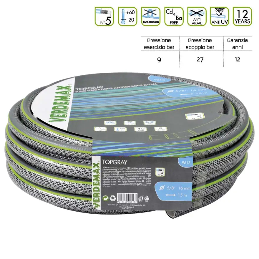 Tubo Irrigazione 5 Strati Topgray Verdemax 9616 - 25m Ø19mm 3/4