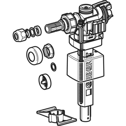 Rubinetto a galleggiante Geberit 3/8"codolo in ottone allacciamento idrico laterale tipo 240.783.00.5
