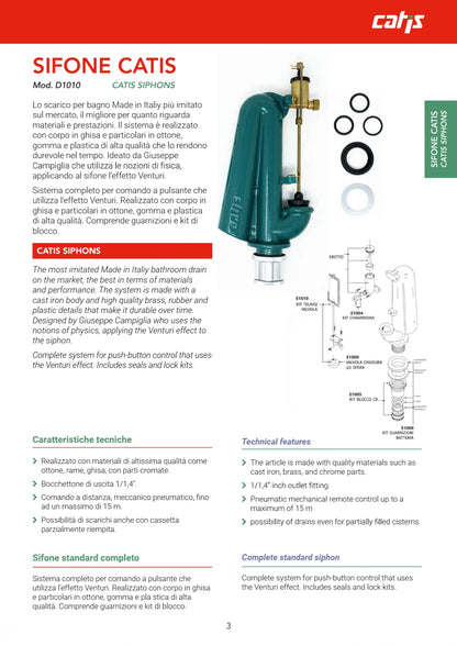 SIFONE batteria CATIS normale per Cassetta alta wc - 28 cm - D1010