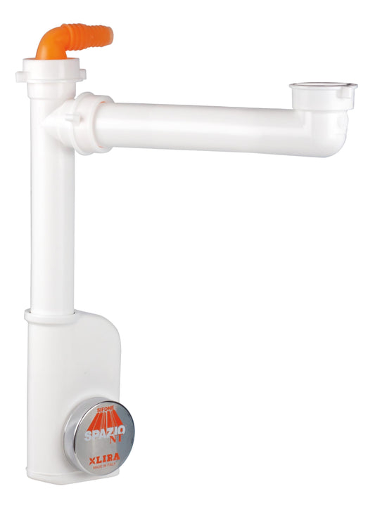 LIRA SIFONE SALVA SPAZIO 1NT EVOLUTION BIANCO ø40 x 1"1/2 S/PILETTA - 9.1290.01