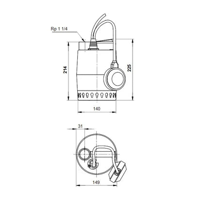 Grundfos UNILIFT KP 150 A 1 – Pompa Sommersa Drenaggio Acque Reflue Inox