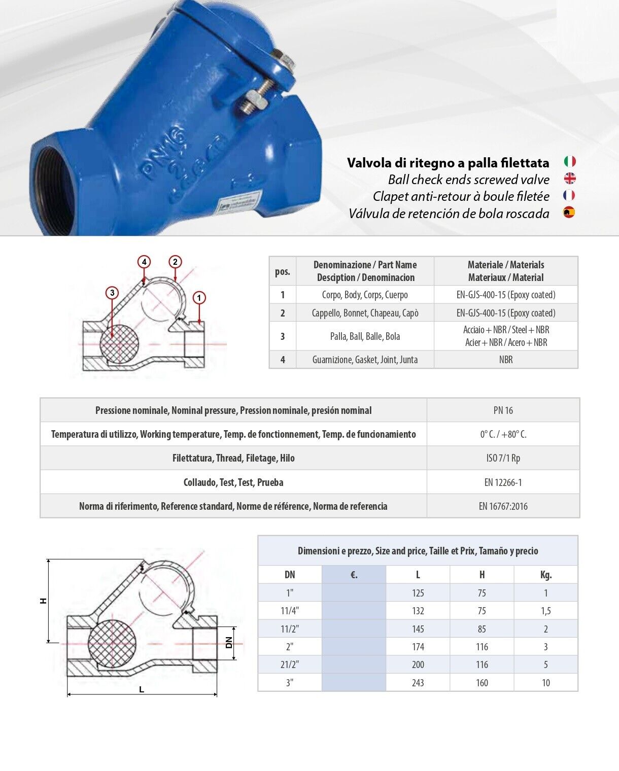 CAST IRON BALL CHECK VALVE 1"1/2 THREADED FF WASTE WATER SEWER 